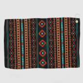 Serviette De Golf Aztec Rusts Turquoise Noir Motifs mélangés Motif (Horizontal)