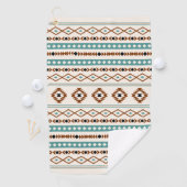 Serviette De Golf Aztec Turquoise en terre cuite noir Crm Motifs mix (En situation)
