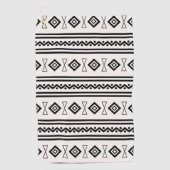 Serviette De Golf Aztèque noir et blanc (Devant)