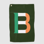 Serviette De Golf B Monogramme superposé sur le drapeau irlandais gt (Devant)