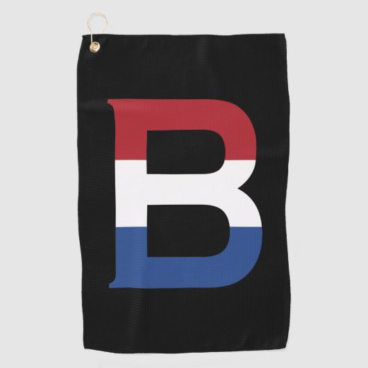 Serviette De Golf B Monogramme superposé sur l'indicateur NLD sur le (Devant)