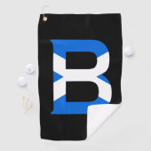 Serviette De Golf B Monogramme superposé sur Scottish Flag gtcn (En situation)