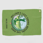 Serviette De Golf Bachelor Party Golfer Nom Dernier Swing Golf Servi (Horizontal)