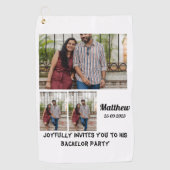 Serviette De Golf Bachelor Party personnalisé 3 Photo Collage (Devant)