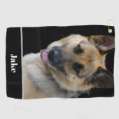 Serviette De Golf Back Custom Name Dog Photo Personalized (Horizontal)