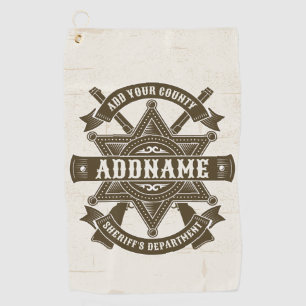 Serviette De Golf Badge de Rifles Adjoint Old West Sheriff Personnal