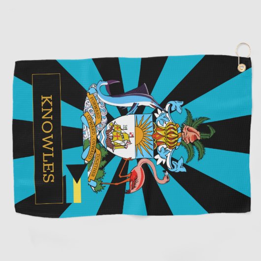Serviette De Golf Bahamas Golf & premium Bahamas Drapeau / Patriotes (Horizontal)
