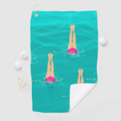 Serviette De Golf Baigneurs Artistiques - Nager sous l'eau (En situation)