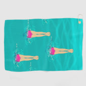 Serviette De Golf Baigneurs Artistiques - Nager sous l'eau (Horizontal)