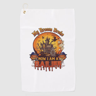 Serviette De Golf Balai Brisé Huissier Halloween Fantôme Cour Citrou