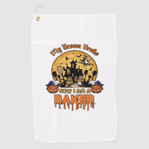 Serviette De Golf Balai Brisé Pâtissier Halloween Sorcière Chef Citr