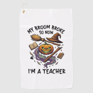 Serviette De Golf Balai Cassé Professeur Halloween Citrouille Chapea