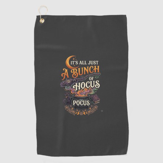 Serviette De Golf Balai de sorcière Hocus Pocus Chat noir Chaudron m (Devant)