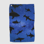 Serviette De Golf Baleine de requin-requin ombragé sur dégradé Galax (Devant)