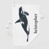 Serviette De Golf Baleine tueuse (En situation)