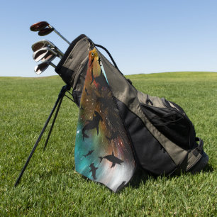 Serviette De Golf Baleines à mâchoires de requin modernes sous la ga
