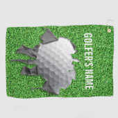 Serviette De Golf Balle de golf Torn (personnalisable) (Horizontal)