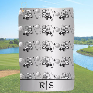 Serviette De Golf Balles de golf et chariot personnalisés avec monog