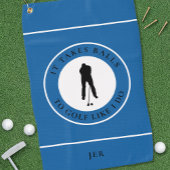 Serviette De Golf Balls Humour Golfer Sports Pun Monogramme Bleu Noi