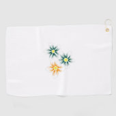 Serviette De Golf Banane jaune, bleu foncé vert, décoratif (Horizontal)