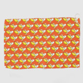 Serviette De Golf Bananes Drôle Sur Orange (Horizontal)
