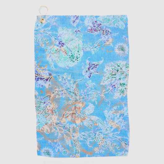 Serviette De Golf Bandana florale pastel bleu clair (Devant)