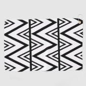 Serviette De Golf Bande Chevron Noir Blanc Blancs Bande Chevron (Horizontal)