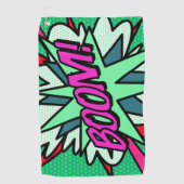 Serviette De Golf Bande dessinée Cool amusante BOOM Moderne (Devant)
