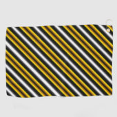 Serviette De Golf Bandes arc-en-ciel blanc jaune (Horizontal)