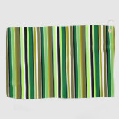 Serviette De Golf Bandes blanches vert mignonne (Horizontal)