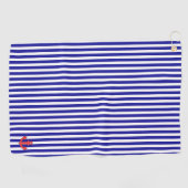 Serviette de golf Bandes bleues Ancre rouge (Horizontal)