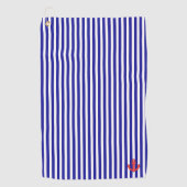 Serviette de golf Bandes bleues Ancre rouge (Devant)
