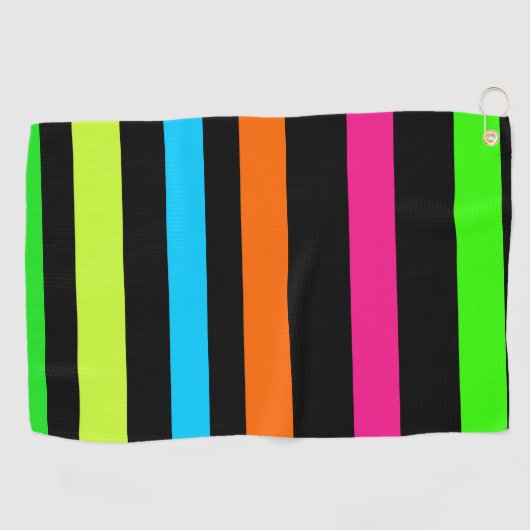 Serviette De Golf Bandes de néon (Horizontal)