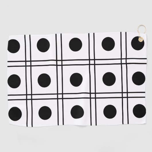 Serviette De Golf Bandes de points Polka (Horizontal)