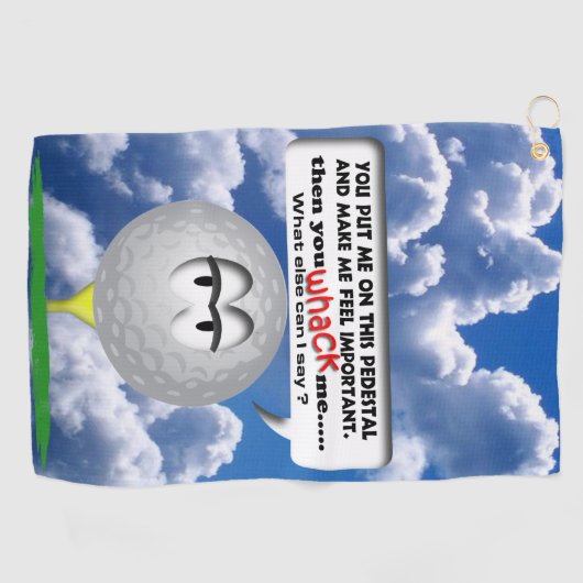 Serviette De Golf Bandes dessinées de golf (Horizontal)