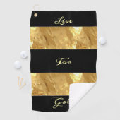Serviette De Golf Bandes d'or noir (En situation)