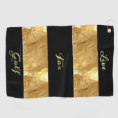 Serviette De Golf Bandes d'or noir (Horizontal)