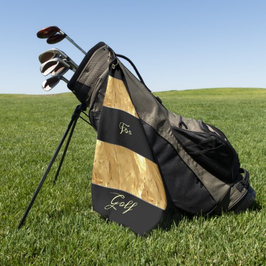 Serviette De Golf Bandes d'or noir (Vert)