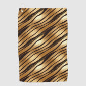 Serviette De Golf Bandes Empreintes de léopard Brown d'or (Devant)