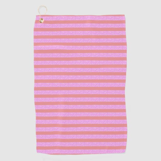 Serviette De Golf Bandes géométriques roses (Devant)