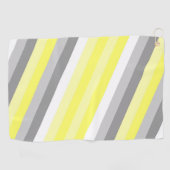 Serviette De Golf Bandes jaunes, blanches et grises (Horizontal)