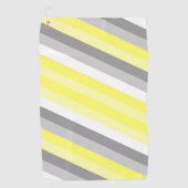 Serviette De Golf Bandes jaunes, blanches et grises (Devant)