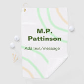 Serviette De Golf Bandes orange vertes ajouter le nom message texte (En situation)