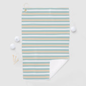 Serviette De Golf Bandes pastel bleues, blanches et bleues (En situation)