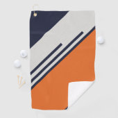 Serviette De Golf Bandes rétro en bleu orange (En situation)
