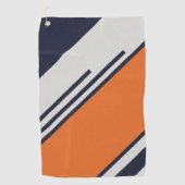 Serviette De Golf Bandes rétro en bleu orange (Devant)