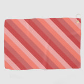 Serviette De Golf Bandes roses de corail (Horizontal)