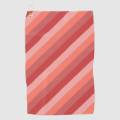 Serviette De Golf Bandes roses de corail (Devant)