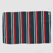 Serviette De Golf Bandes rouges rétro (Horizontal)