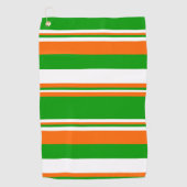 Serviette De Golf Bandes vertes, blanches et orange (Devant)